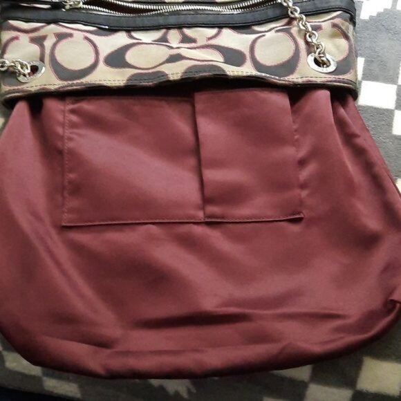 Coach Black Gray Pink Canvas Chain Strap Shoulder Tote Handbag No H1282-21161 - Picture 16 of 16